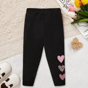 Legging cœur/léopard noir coton