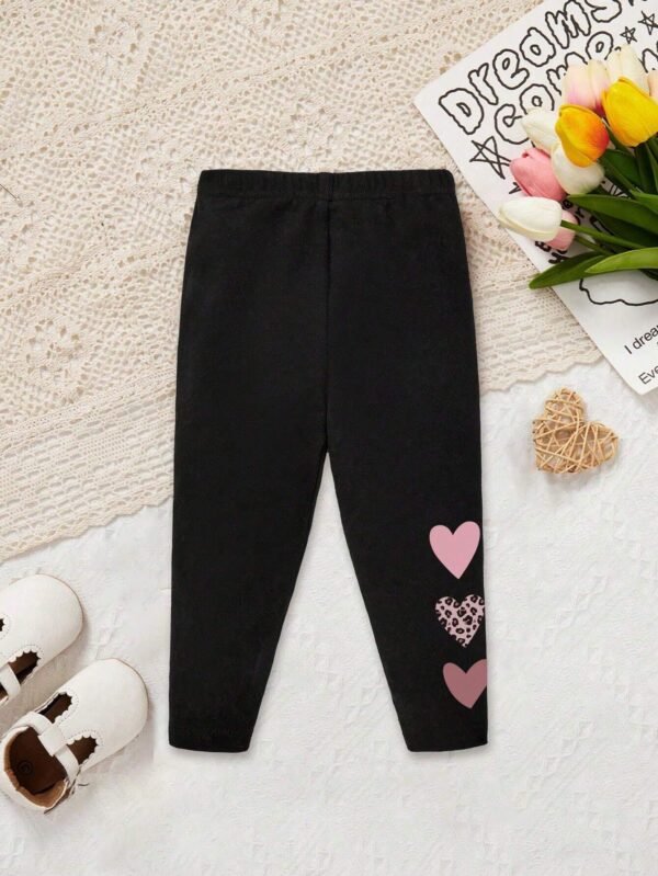 Legging cœur/léopard noir coton – Image 2
