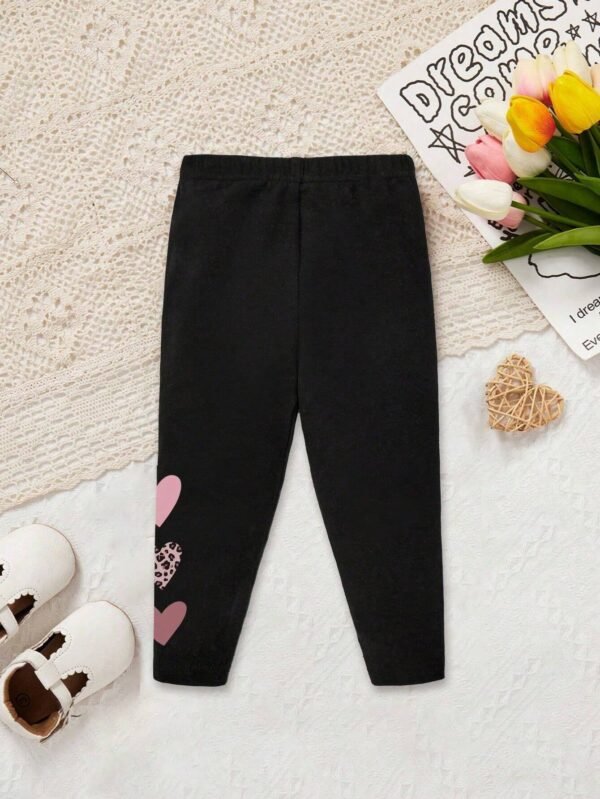 Legging cœur/léopard noir coton – Image 3