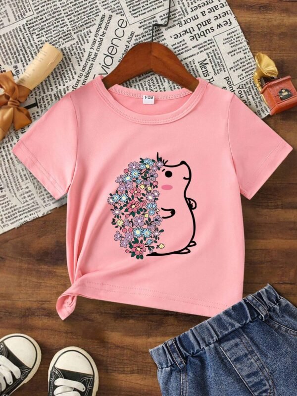 T-shirt hérisson floral – Image 3