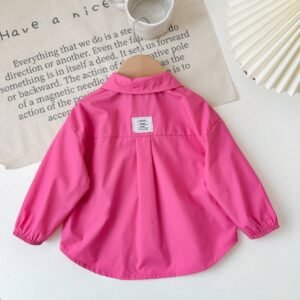 Chemise rose col manches longues