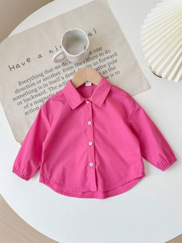 Chemise rose col manches longues – Image 4