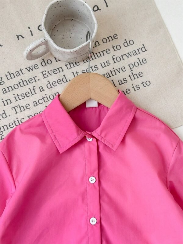 Chemise rose col manches longues – Image 5
