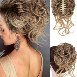Clip chignon bouclé désordre