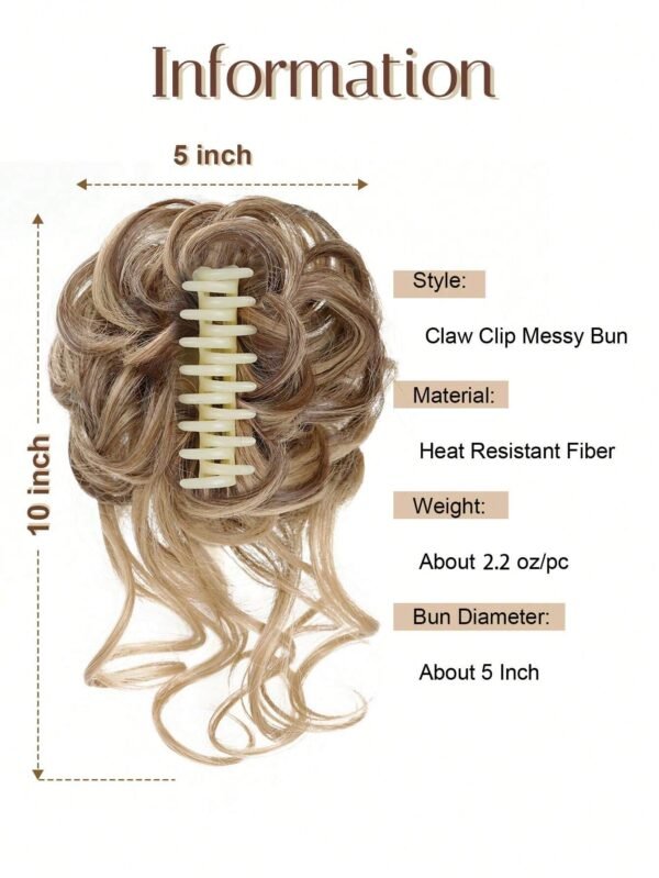 Clip chignon bouclé désordre – Image 3