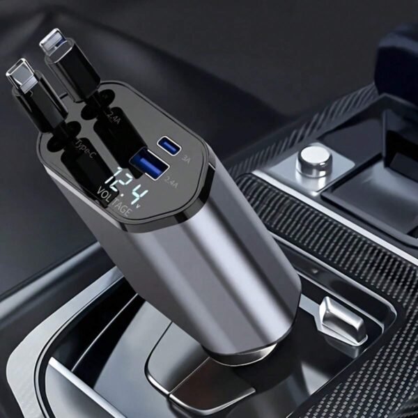 Chargeur voiture câble rétractable – Image 2