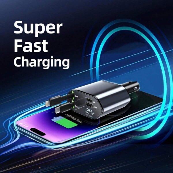 Chargeur voiture câble rétractable – Image 16