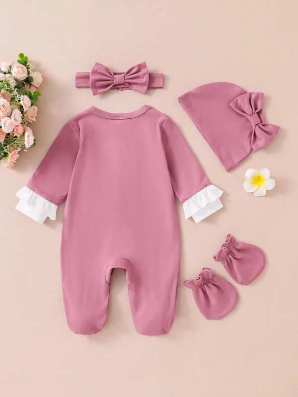4 pcs pyjama volant rose – Image 2