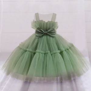 Robe fête volants nœud
