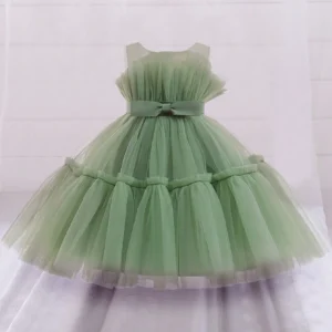 Robe fête volants nœud