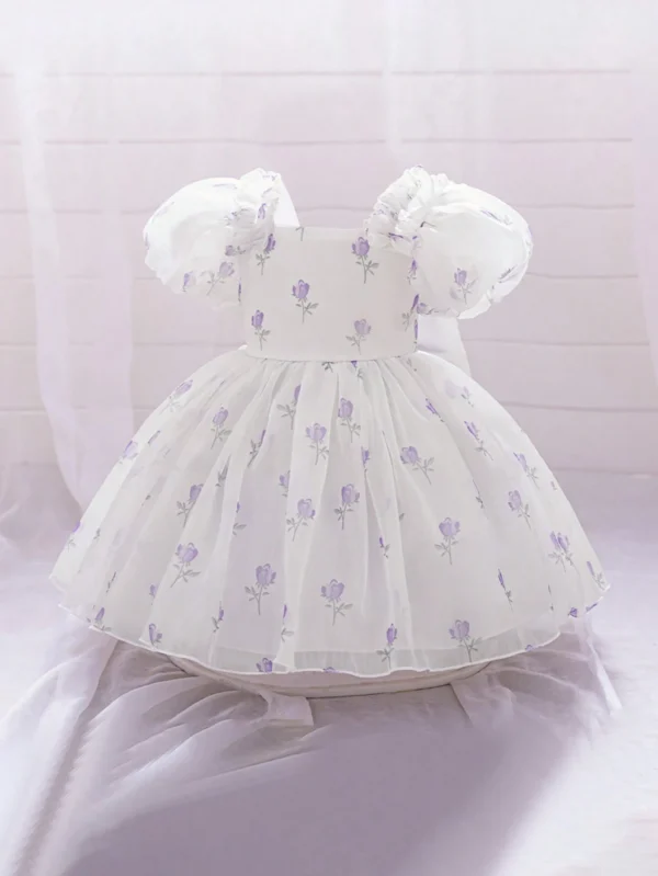 Robe demoiselle maille nœud – Image 3
