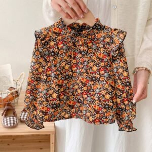 Top manches longues volants floral