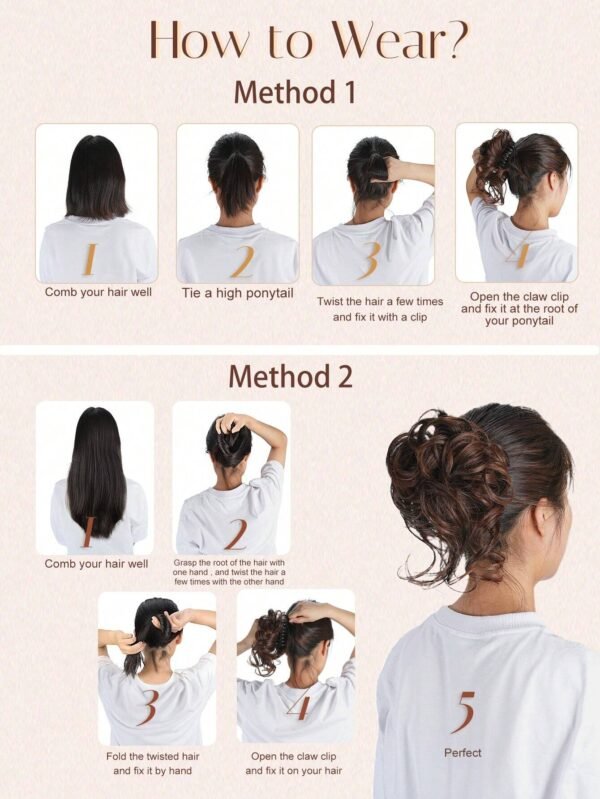Clip chignon bouclé désordre – Image 9
