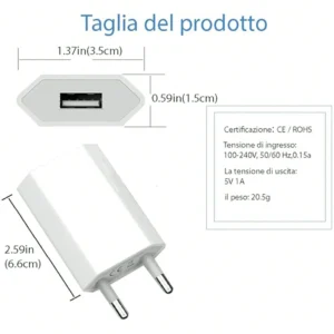 2x Chargeur USB 5V 1A