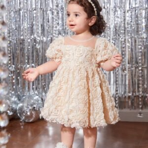 Robe manches florales princesse