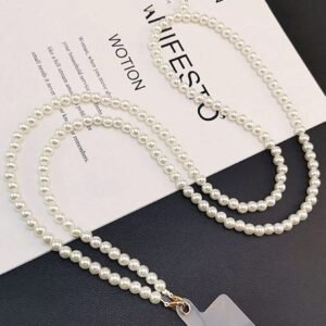 Collier téléphone perles unique