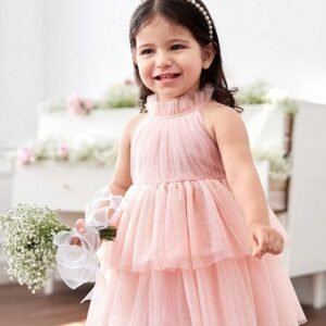 Robe fête pailletée rose