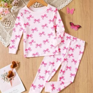 Ensemble 2 pcs papillon rose