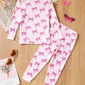 Ensemble 2 pcs papillon rose