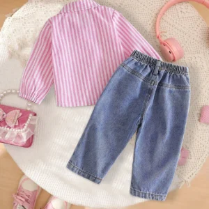 2 pcs chemise rose jean