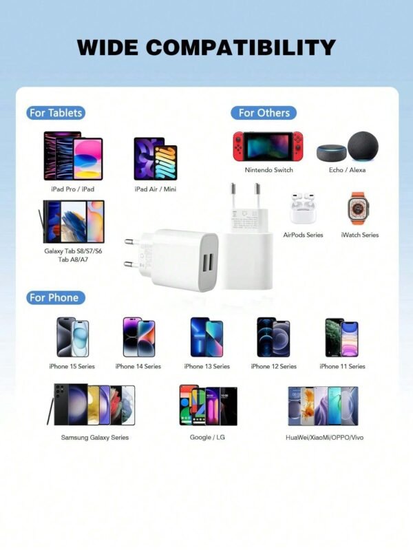 Chargeur double USB blanc – Image 8