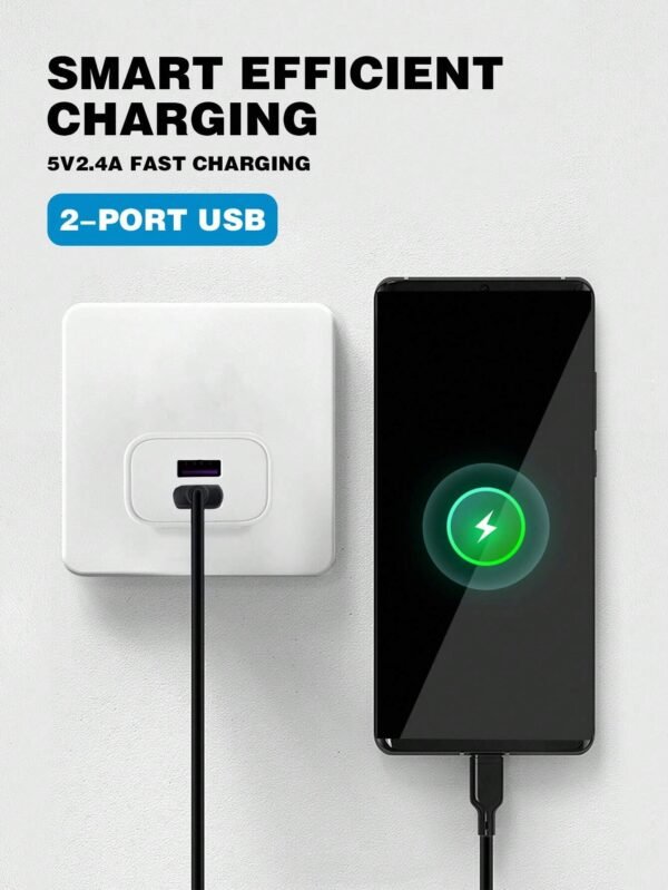 Chargeur double USB blanc – Image 4