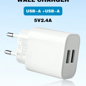 Chargeur double USB blanc