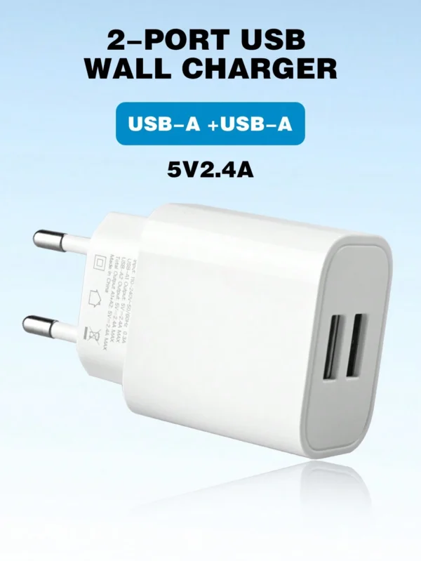 Chargeur double USB blanc