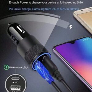 Chargeur voiture USB + Type C