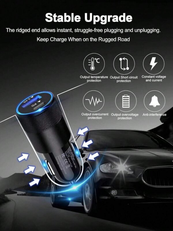 Chargeur voiture USB + Type C – Image 5