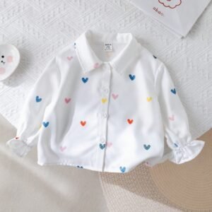 Chemise manches longues cœur