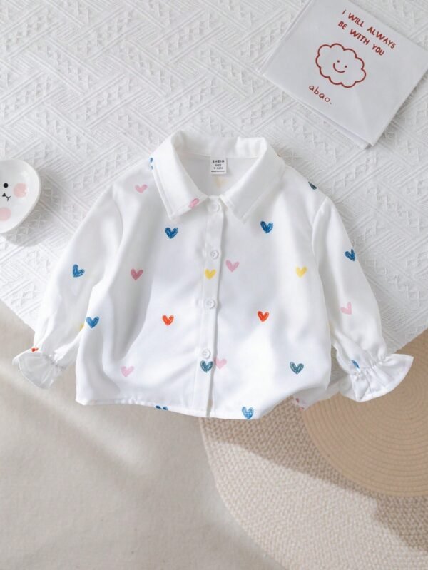 Chemise manches longues cœur
