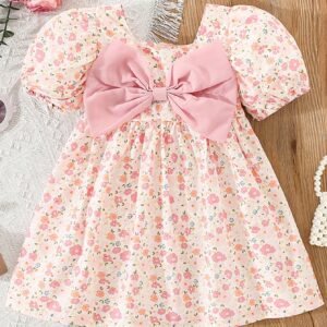 Robe été nœud fleuri