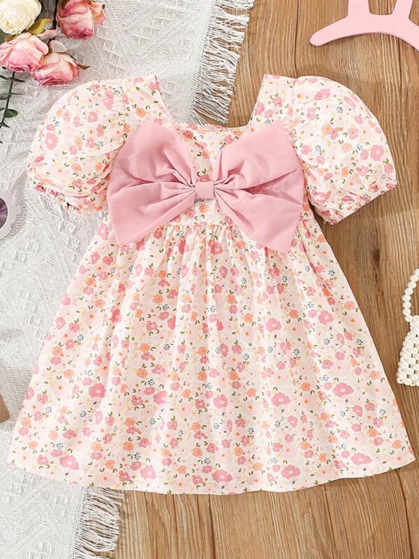 Robe été nœud fleuri