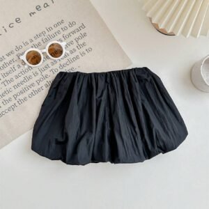 Shorts noirs volants taille haute