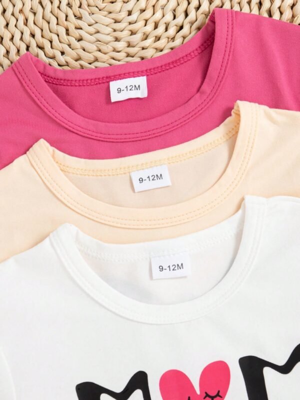 3 pcs set t-shirts lettres graphiques – Image 3