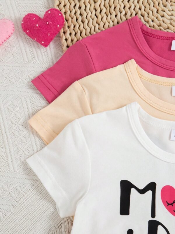 3 pcs set t-shirts lettres graphiques – Image 2