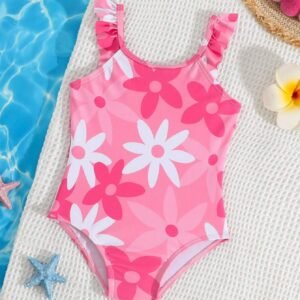 Maillot bain volants floral