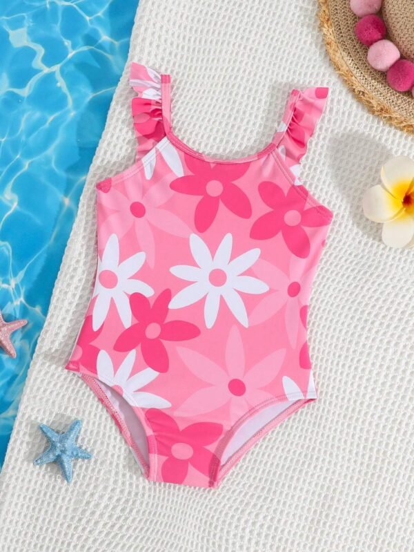 Maillot bain volants floral
