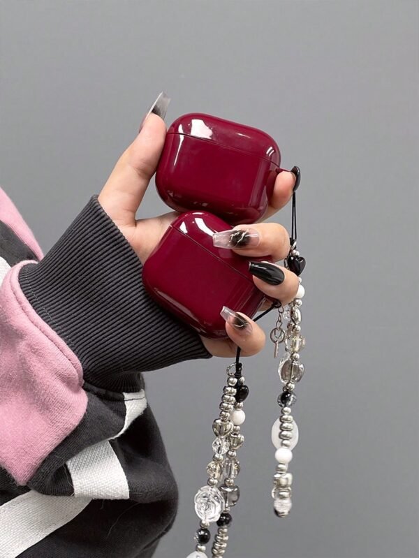 Coque rouge vin AirPods + cordon
