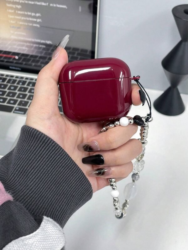Coque rouge vin AirPods + cordon – Image 6