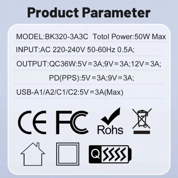 Chargeur 50W 6 ports – Image 10