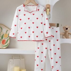 Ensemble 2 pcs cœur rouge