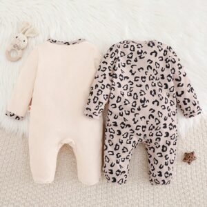 Ensemble 2 pcs barboteuse léopard