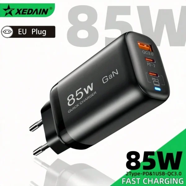 Chargeur GaN 85W multi-ports