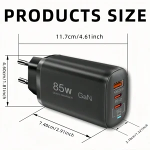 Chargeur GaN 85W multi-ports