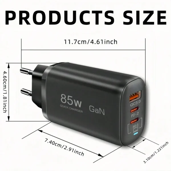 Chargeur GaN 85W multi-ports – Image 2
