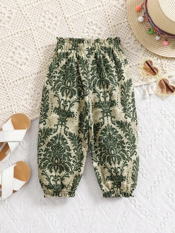 Pantalon fleuri taille élastique – Image 2