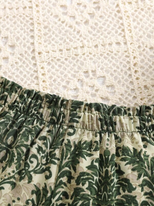 Pantalon fleuri taille élastique – Image 3