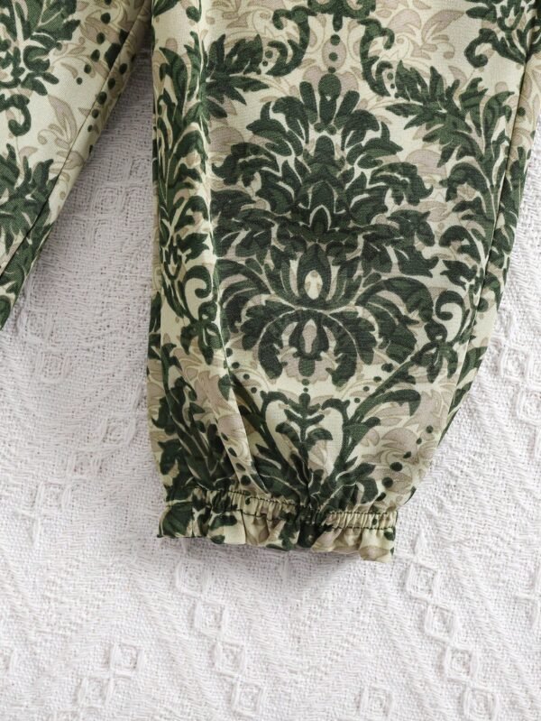 Pantalon fleuri taille élastique – Image 4